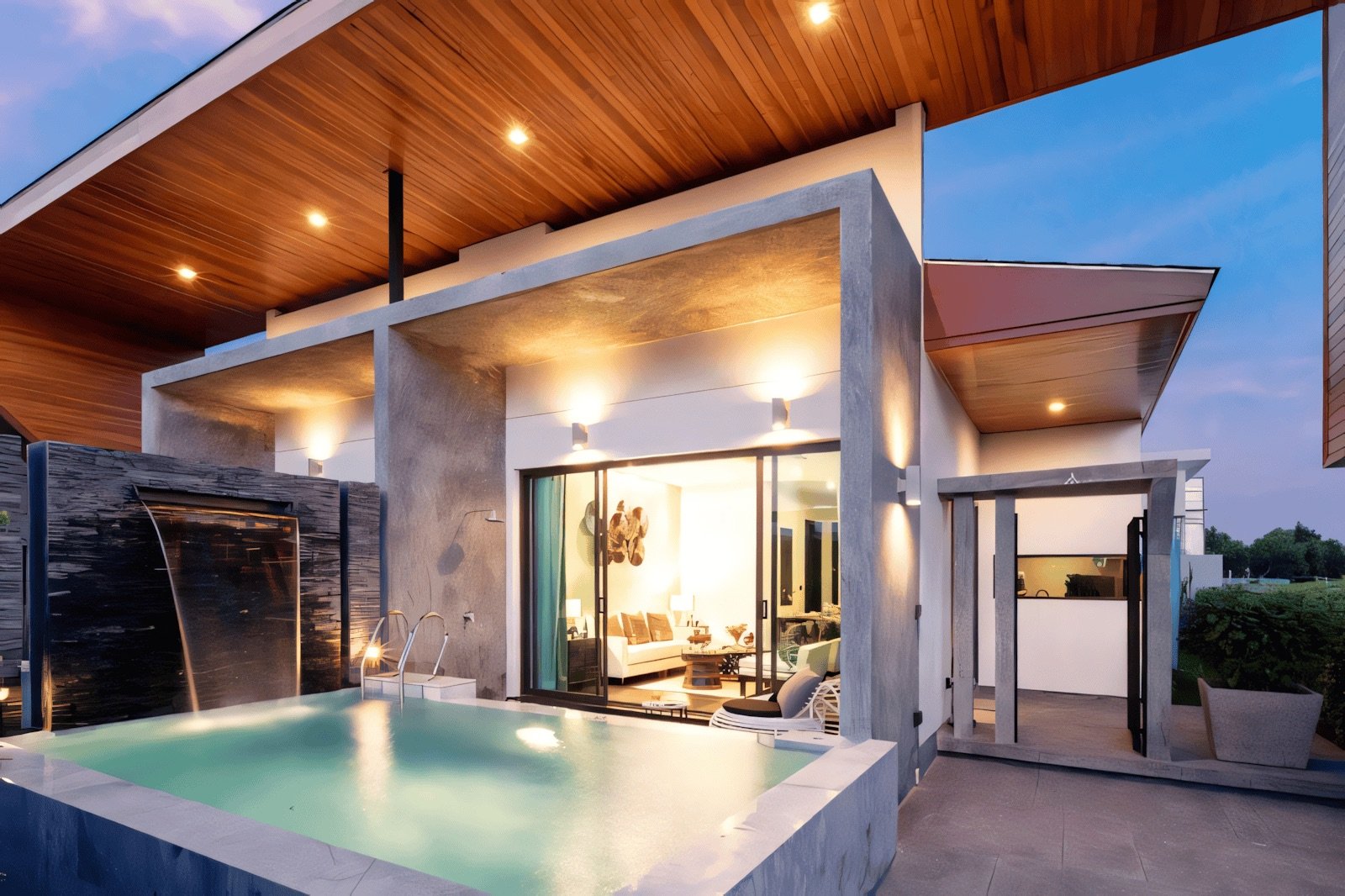Pool waterfall